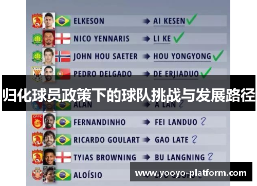 归化球员政策下的球队挑战与发展路径